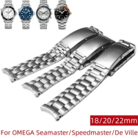 18mm 20mm 22mm Solid Stainless Steel Strap for Omega 007 Seamaster Planet Ocean 300 Sport Watchband Bracelet for Speedmaster 600