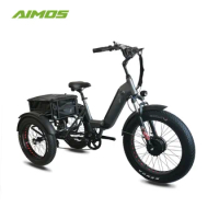 2022 factory 3 wheel electric bicycle with fat tire electric e-bike cargo trike shopping tricycle