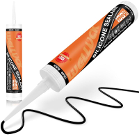 WELLUCK Black Silicone Caulk 100% Waterproof Silicone Sealant Adhesive Caulkingfor RV KitchenBathroo