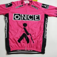 pink once pro brand Cycling jersey ropa ciclismo Men Short sleeve Retro Cycling clothing Outdoor sports Triathlon Wholesale