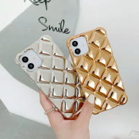 NEW Luxury Brand Grid Style Jelly Shell Shockproof Phone Case For Iphone 11 12 13 Pro Max Xs Xr 7 8 Plus Rhombus Cover