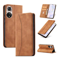 Automatic Adsorption Leather Magnetic Kickstand Phone Case For Huawei P20 PRO MATE 50 Honor70 Supportive Flip Cover