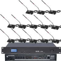 MiCWL Top Quality 50 Table Wireless Digital Conference Wired Microphone System Built-in Speaker 50 Destkop Gooseneck Mics