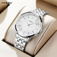 SINOBI Casual Men's Watches Fashion Silver Mans Quartz Wristwatches Top Luxury Male Best Gifts Clock Business Relogio Masculino