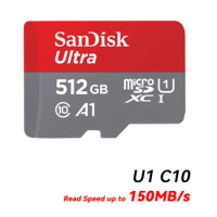 SanDisk 64GB 128GB 256GB 512GB 1TB Ultra microSDXC UHS-I Memory Card with Adapter - 150MB/s, C10, U1, Full HD, A1, Micro SD Card