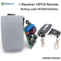 2 channel Gate Garage Door remote control receiver 433MHZ Rolling Code Receiver Remote control switch
