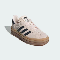 【adidas 愛迪達】休閒鞋 女鞋 運動鞋 厚底 麂皮 三葉草 GAZELLE BOLD W 霧粉 IE0429