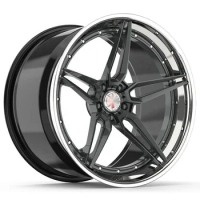 for Manufacturer Custom 5 Spoke 3 Piece Forged Rims 16-26 inch 5x114.3 5x120 Sport Racing Car Wheels for Aston Martin Maserati