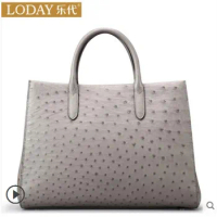 ledai ledai ostrich leather bag andbag bag for women 2019 new trendy Korean version versatile cross body leather bag for women