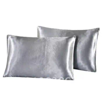 Solid Color Satin Silk Pillowcase Pillow Shams 1PC Twin Queen Cal-King 30