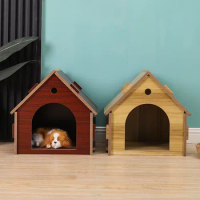 Detachable wooden cat house, dog cat house, outdoor pet house, wooden indoor and outdoor pet villa