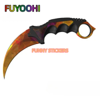 FUYOOHI CS GO Karambit Knife Auto Car Stickers Laptop Suitable for Any Flat and Smooth Clean Surface Decor