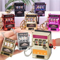 Creative Lucky Jackpot Mini Fruit Slot Unisex Machine Arcade Keychain Gifts Educational Toy Coin Operated Games Gambling Machine