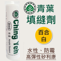 【青葉牌】Ching Yeh 高彈性填縫劑 水性防霉矽利康 高彈性防霉矽利康 300ml ( 百合白 )