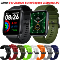 22mm Silicone Watch Straps For Zeblaze Swim/Beyond 2/Btalk/Vibe 7 Pro/Stratos 3 Replacement Wristband Watchband Bracelet