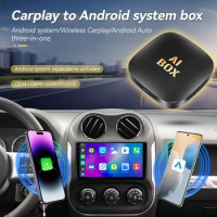 Android 13 Wireless CarPlay Android Auto Adapter AI Box CarPlay TV Box Plug and Play WIFI Bluetooth-compatible Smart Box