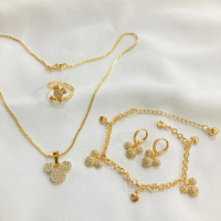 Set Perhiasan Kalung Anting Gelang Cincin Nuri / Milano - 1 SET - ITALY, 8