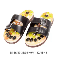 Acupressure Massage Slippers with Natural Stone Unique Gifts for Men Women Summer Non Slip Indoor Outdoor Casual Massaging Shoes