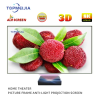 100 inch 16:9 PET Crystal ALR Fixed Frame Projector Screens For 4k Ultra Short Throw Laser Projectors