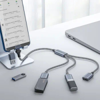 USB2.0+Type C to USB 2.0 USBC Dock HUB 3 in 1 USB C OTG Adapter Charge for Macbook/Pro/Chromebook/iPad Pro