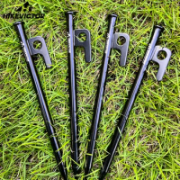 Hikevictor 4Pcs/8 Inch Outdoor Tent Nail Tent Pegs Heavy Duty Steel Tent Stakes for Camping Canopy Awning Tent Camping Ground Na