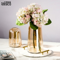 北歐式現代玻璃花瓶 ins簡約家居客廳擺設插花器創意藝術花藝擺件