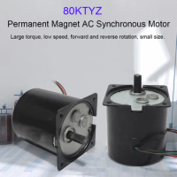 1PC motor 80KTYZ AC motor 220V 5rpm -110rpm motor micro slow speed machine 60W permanent magnet synchronous motor small motor