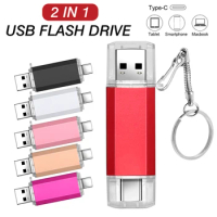 Cle Usb Flash Drives 32GB 16GB Pen Drive 128GB Pendrive 64GB Type c 3 IN 1 Memoria Usb Stick 8GB 4GB Chiavetta Usb Custom Logo