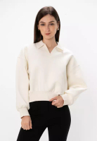 Calvin Klein Relaxed Crop Spacer Polo Sweater