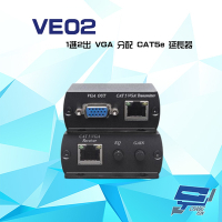 昌運監視器 VE02 1進2出 VGA 分配 CAT5e 延長器 最遠距離達300M 停產 (請來電洽詢)