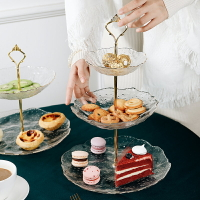 水果盤輕奢風創意果盤多層雙層結婚甜品臺擺件下午茶點心架蛋糕盤