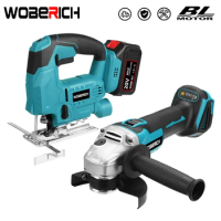 125mm Angle Grinder Cutting Machine Polisher Electric Jigsaw Cordless Jig Saw 6 Gear Variable Speed for Makita 18V Battery