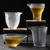 琉璃水墨風公道杯 耐熱透明分茶器大號茶海水晶玻璃功夫茶具配件