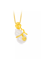 CHOW TAI FOOK Jewellery CHOW TAI FOOK 999.9 Pure Gold Pendant with Nephrite - Auspicious Gourd R18761