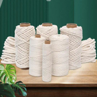 Macrame Cord, 1/2/3/4/5/6/8/10mm Natual Cotton Macrame Rope Twisted Cotton Cord for DIY Craft Making Plant Hangers Wall Hangings
