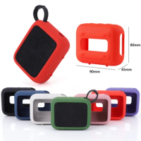 Speaker Silicone Case Anti Scratch Protective Case with Carabiner Soft Skin Sleeve for JBL GO 4 Portable BT Speaker