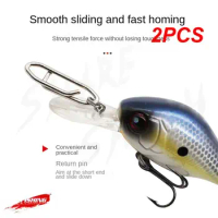 2PCS Fishing Hooks Strong Pulling Force Fishing Connector Stainless Steel Return Pin Fish Connector Smooth Sliding Quick Homing