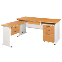 【時尚屋】5尺STHA木紋L型辦公桌櫃組(UA8-S383-11)