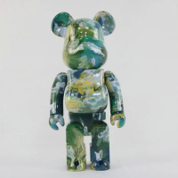 Bearbrick 400%28cm planet series earth surface trend figure bear Be@rBrick ABS plastic desktop collection figure joint rotation