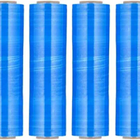 Blue Stretch Wrap, 4 Pack, 18 Inch x 1000 Feet, 100 Gauge, Dark/Opaque Hand Stretch Film Rolls for Packaging Moving Pallets