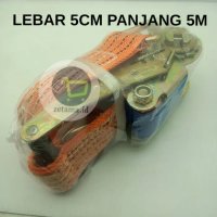 SALE TALI STRAP MOBIL BARANG 50MM 5M 10M 15M ORANGE RACHET TIE DOWN CARGO