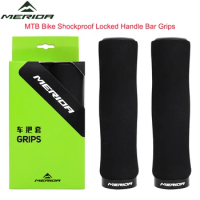 MERIDA Handlebar Grip for MTB Bike Electric Soccer Anti-slip Shockproof Black Alloy Lock Rubber Grips for BMX Bicycle Parts