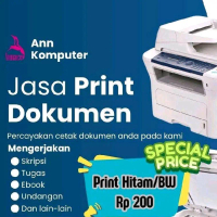 Annace Creation Jasa Print Dokumen Hitam Putih /Berwarna A4 & F4 Murah Cepat Praktis Harga Mulai Rp2