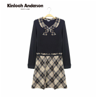 【Kinloch Anderson】蝴蝶結圓領格紋洋裝連身裙 金安德森女裝(KA0375707)