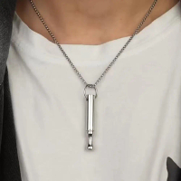 Fashion 528Hz Breathing Resistance Whistle Necklace Titanium Steel Breathing Resistance Meditation M