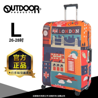 【OUTDOOR】行李箱保護套-英倫-L ODS17B02LEN