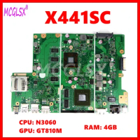X441SC Laptop Motherboard For Asus VivoBook A441SC A441SA X441SA X441SC F441S X441S A441S Mainboard N3060 CPU 4GB-RAM GT810M GPU