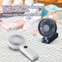 2024 New Rechargeable Portable Fan 90° Foldable Handheld Fan Portable Air Conditioner MINI Fan with LED Display Screen