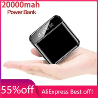 20000mAh power bank portable external battery charger for iPhone Xiaomi mini power bank Tpye-C LED digital display