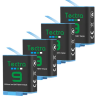 4x1780mAh Tectra Batteria for GoPro 9 Rechargeable Li-ion Battery for Hero 10 Hero 11 Hero 12 Go Pro Hero 9 Camera Accessories